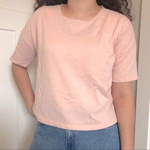 Madewell Light Pink Short Sleeve Sweatshirt Tee